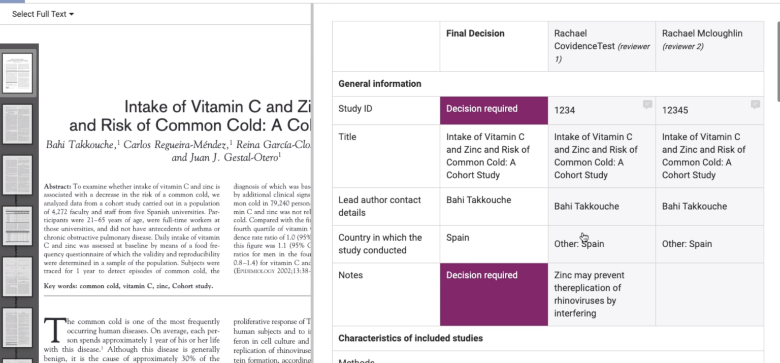 literature review data extraction table